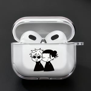 TEMU 공장 직공 도매 가격 에어팟 프로 3 INS 스타일 패션 크리에이티브 애니메이션 캐릭터 패턴 투명 이어폰 케이스, 에어팟 4/에어팟 3/에어팟 프로 2/프로 헤드폰 호환 보호 커버, 크리스마스 휴일 선물 아이디어, 가족, 친구, 남성 & 여성용