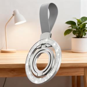 TEMU 유니버설 양면 마그네틱 휴대폰 홀더 (손가락 반지 & 핸드 스트랩 포함) - 강력한 마그네틱 베이스, 접이식 차량 그립, iPhone 호환, 차량, 가정용|그립톡|핸드폰거치대|핸드폰스트랩