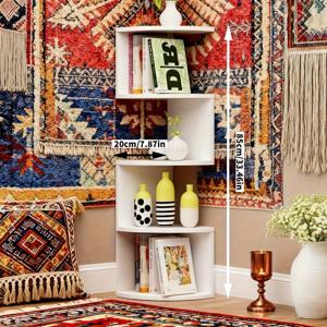 TEMU 라이프 데클레레이션 코너 수납 선반 & 책장 - 벽걸이/스탠딩 공간절약형 삼각형 캐비닛, 내구성 강한 플라스틱 다층 선반 유닛, 침실, 거실, 사무실용 코너 선반 - 현대적인 책, 장식품, 코너 선반 정리대|책꽂이|거실장|책장