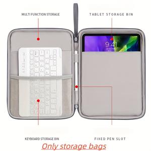 TEMU 1개 태블릿 & 노트북 케이스 키보드 커버 포함, 10.9-12.9인치 태블릿/소형 노트북용, 스크래치 방지 보호 커버, 어깨끈 여행용 가방, 그레이/내구성 있는 2-in-1 기기 케이스|노트북가방|키보드커버
