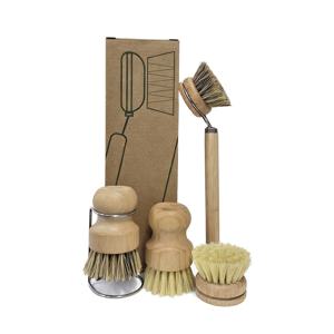 TEMU 식물 섬유 냄비 솔 5종 세트, 긴/짧은 나무 손잡이, 사이잘/코코넛 섬유 멀티헤드 주방 기름때 청소 도구, 나뭇결 스타일 흠집 없는 조리기구 클리너, 주부의 요리와 청소에 필수, 주방용품 및 냄비 청소 도구