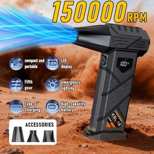 TEMU 150000 RPM 신형 슈퍼 미니 USB 선풍기, 개인용 냉각, 390g 풍압, 개인용 팬, 충전식 배터리 포함, 경량 및 충전식 디자인, 고온/과충전 보호, USB 장착, 6단계 속도 조절