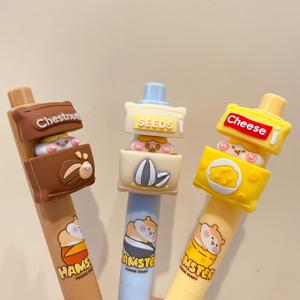 TEMU 3개/6개 세트 푸디 햄스터 펜 | 창의적인 카툰 클릭탑 롤러볼 펜 - 스타일리시 서명용 펜, 사무실/학생 시험용품, 스트레스 해소 힐링 선물