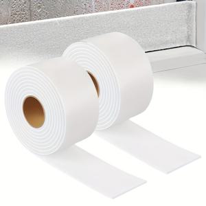 TEMU 창문 방습 흡수 스트립 2롤 - 자가 접착식 재사용 방습 테이프 - 펠트 습기 흡수 밀봉 스트립, 습기 흡수 및 건조 유지용