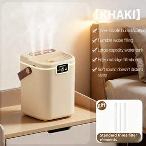 TEMU 3노즐 무소음 LED 야간 조명 가습기 - 3단계 미스트 & 67.63oz 대용량 물탱크, USB 전원, 조용한 작동, 침실, 기숙사, 홈 데코에 이상적 - 모던한 디자인, 자동 종료, 36V/36V 작동, 모든 방 타입에 적합