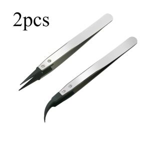 TEMU 2개 ESD 정전기 방지 정밀 핀셋 - 정전기 방지 팁, 고강도 금속 구조, 전자 제품, 보석 제작 및 공예에 적합 - 전원 불필요, 전문가 및 아마추어용 - 모델: ESD-259A/ESD-7A