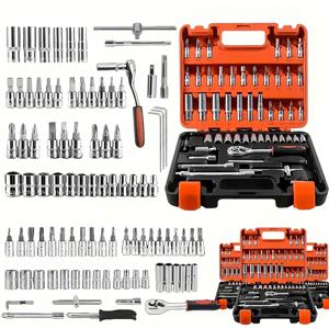 TEMU [국내발송] 53피스 자동차 수리 공구 렌치 공구 상자,자동차 정비 공구 액세서리, 휴대용 자동차 및 자전거 및 수리 키트, 휴대용 공구 상자|자전거