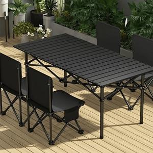 TEMU 접이식 휴대용 캠핑 테이블 보관가방 튼튼한 알루미늄 접이식 롤 캠핑테이블 피크닉 테이블+수납 매쉬망 튼튼하고 안정적인 경량 롤업 테이블 캠핑 해변 피크닉 뒷마당 바베큐 및 야외 파티에 적합|캠핑테이블