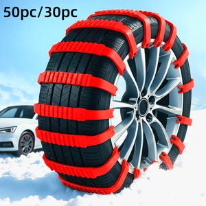 TEMU 50개/30개 케이블타이형 차량용 스노우체인 겨울 설빙 도로 필수 강화 TPU 스터드 논슬립 간편 장착 타이어 체인|타이어