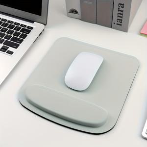 TEMU 인체공학적 EVA 마우스 패드 (손목 받침 포함) | 미끄럼 방지 베이스, 작업 및 게임을 위한 부드러운 쿠션 디자인, 블랙, 사무실 필수품 | 모던 작업 공간 액세서리 | 두꺼운 대형 마우스 패드