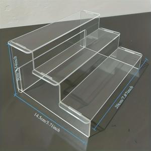 TEMU 3단 아크릴 디스플레이 스탠드, 애니메이션 피규어 전시대 - 콜렉터블, 화장품, 향수 보관용 - 견고한 플라스틱 구조와 투명 칸막이로 피규어, 미니 스태츄, 모델 키트 보관 - 가정, 사무실, 매장용 프리스탠딩 콜렉터 선반 - 도구 없이 간편 조립, 전원 불필요, 공간 절약형 디자인, 다기능 선반, 액션 피규어 전시 케이스