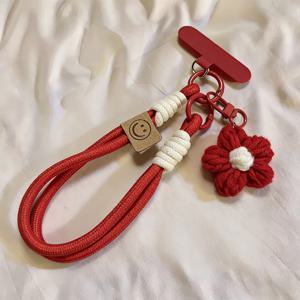TEMU 핸드메이드 폰 랜야드 - 꽃 키체인 참과 탈착식 키링이 특징. 휴대폰 케이스, 가방, 카메라, USB 드라이브, ID 배지 등에 적합한 범용 클립온 폰 스트랩. 야외 여행용 멀티기능 분실 방지 랜야드, 클립 포함. 멀티 기기 정리용, 할로윈, 부활절, 발렌타인데이, 어머니날 선물로 이상적|키링|여행용크로스백