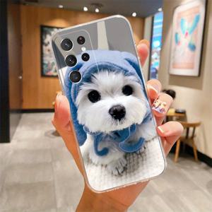 TEMU 휴대폰 케이스 - 삼성 S20 시리즈 및 S21 시리즈용 TPU 폰 커버, 스타일리시하고 귀여운 강아지 패턴, 낙하 방지 기능 제공