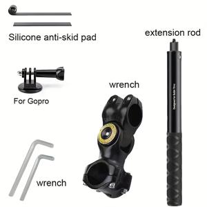 TEMU Insta360 Gopro 카메라와 호환되는 3인칭 관점 자전거 핸들바 마운트, 투명한 싱글 레그 스탠드 액세서리