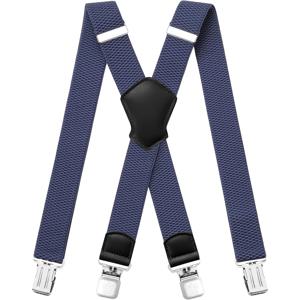 TEMU 남성용 옥수수알이 무늬 벨트 4cm 폭, 4개의 강력한 금속 클립이 달린 헤비듀티 서스펜더, 모든 남성과 여성에게 맞는 조절 가능한 탄력 있는 X자형, 작업용 청바지, 작업바지, 점프수트, 바지 등에 적합