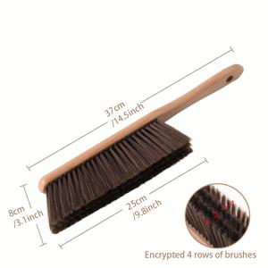 TEMU 대형 나무 손잡이 침대 브러쉬, 원목 재질, 웨딩 침대 청소 브러쉬, 부드러운 솔이 있는 카펫 브러쉬, 1개