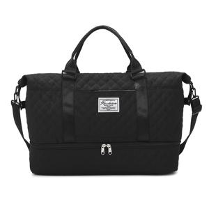 TEMU 대용량 여행 더플백 건조/습기 분리 기능 - 수영, 요가, 스포츠 및 탑승을 위한 내구성 있는 패브릭 체육관 가방 - 신발 보관함과 화장품 정리함이 있는 휴대용 크로스바디 백 (블랙), 요가 액세서리 캐리어