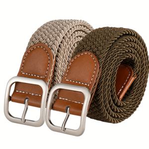 TEMU 2024년 신상 남녀 공용 투피스 세트, 구멍 없는 탄성 스트랩, 구멍 없는 데님 벨트와 함께, 트렌디한 사람에게 적합