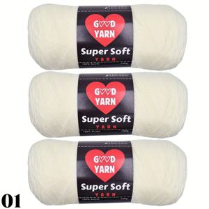 TEMU 190g*3개 부드럽고 포근한 아크릴 원사 크로셰 및 니팅용 - 자신만의 담요, 옷, 토트백, 슬리퍼 제작에 완벽함 - 혼합 색상, 총 570g, 100% 아크릴|토트백|뜨개실