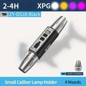 TEMU 4-in-1 화이트 옐로우 UV 369/365nm LED 손전등, SmilingShark ZYD518 전문 보석 옥석 감지 라이트, Type-C 충전식 LCD 전력 표시, 6가지 모드 조명, 무단계 조광, 형광 감지 및 보석 식별에 이상적