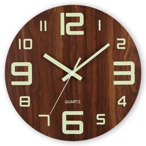 TEMU 1개 러스틱 토스카나 스타일 무소음 목재 벽시계 - 낮 & 밤 발광 디스플레이, 일본 쿼츠 , 거실 & 침실 장식에 이상적, 크리스마스, 추수감사절, 새해 & 생일 선물에 좋음, 배터리 구동 (AA 배터리 미포함), 거실 벽시계|벽시계|벽시계