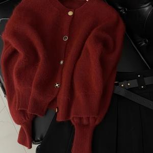 TEMU 새로운 솔리드 컬러 다용도 라운드넥 두꺼운 커뮤터 루즈핏 따뜻한 가디건