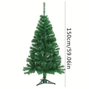 TEMU 59인치 클래식 그린 크리스마스 트리 - 내구성 있고 접이식 스탠드, 쉬운 조립, 전원 필요 없음 - 집, 사무실 및 파티 장식에 완벽, 크리스마스 트리 장식, 크리스마스 장식