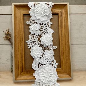 TEMU 1롤 91cm 3꽃 레이스 시트 - 의류, 모자, 신발, 커튼용 커팅 가능한 바코드 블랭크 - DIY 공예 및 장식용 사전 절단 바코드 패턴 패브릭