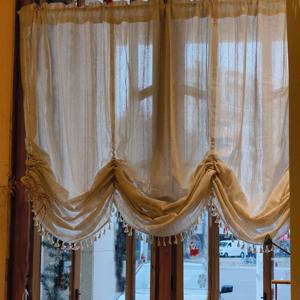 TEMU 보호-시크 빈티지 미국 & 일본 스타일 풍선 커튼 - 로드 포켓, 거실 및 침실 장식용 빛 차단 드레이프, 세탁기 사용 가능