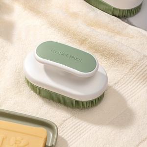 TEMU 다용도 부드러운 솔 청소 브러시 - 내구성 있는 PE 소재, 옷과 신발에 부드럽게 닿음, 가정 및 상업용으로 적합, 털빠짐 없음, 플라스틱 손잡이