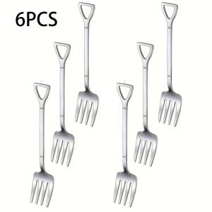 TEMU 3/6/9개 과일 포크/케이크 포크/디저트 포크 세트, 고품질 스테인리스 스틸 재질, 창의적인 디자인, 가족 파티 및 주방 액세서리에 적합, 거울 광택 처리 및 식기세척기 사용 가능, 다양한 행사 및 휴일에 적합.