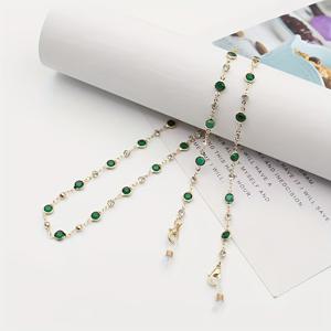 TEMU 1개 판타지 테마 안경 체인, 합성 보석 장식 패션 액세서리, 내구성 코팅, 생일 선물용 멀티펀셔널 안경줄