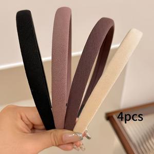 TEMU 4-6개입 고급 카라멜 색상 멜라드 얇은 머리띠, 새로운 캔디 컬러 하이 크라운 압력 헤어 추가