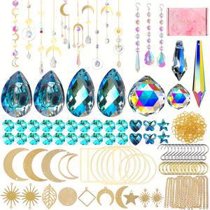 TEMU 358pcs 라이트 캐처 키트, 유리 및 금속 액세서리 포함, 골든 프리즘, 메이커 펜던트, DIY 라이트 캐처 비즈, 홈 및 가든 창문 장식용
