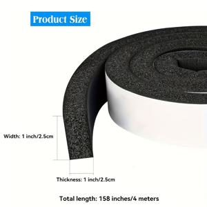 TEMU 검은색 자체 접착 폼 단열 테이프 롤, 문과 창문용 폼 실링 스트립, 방풍 스트립, 문과 창문 틈새 밀봉용 방수 폼 테이프, 단열, 방음, 에어컨 실링 스트립