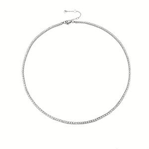 TEMU 1개 조절 가능한 스테인리스 스틸 여성용 목걸이 - 파티, 갈라 및 선물용 우아한 화려한 비즈 초커, 사계절 내내 활용 가능한 주얼리, 세련된 비즈워크, 튼튼한 구슬