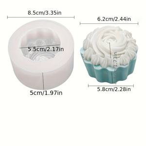 TEMU 1개 정교한 플로랄 실리콘 캔들 몰드 - 입체적, 수제, 향기 있는, DIY 공예, 쉽게 분리, 유연하고 재사용 가능한 창의적인 캔들 만들기용