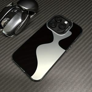 TEMU 아이폰 17, 17 Air, 17 Pro, 17 Pro Max, 아이폰 11, 12, 13, 14, 15, 16, 아이폰 16, 11 Pro Max, XS, XR, X, 7, 8 Plus, SE 시리즈와 호환되는 예술적인 반원형 컬러 패턴 레이저 폰 케이스. 생일 선물로 완벽합니다.