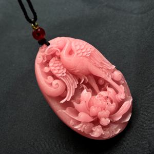 TEMU 우아한 핑크 솔트스톤 조각 구름과 가는 펜던트 - 자연석, 튼튼한 블랙 리본, 일상적인 착용에 이상적, 일상적인 보석|우아한 펜던트| 튼튼한 리본, 펜던트 보석