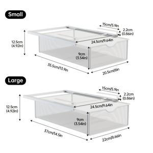 TEMU 2팩 옷장용 걸이형 풀아웃 서랍 정리함 - 드릴 필요 없음, 속옷, 양말, 넥타이 및 액세서리용 다용도 수납 바구니 - 내구성 있는 철재, 공간 절약 디자인, 속옷 정리함|구획화된 수납|내구성 있는 철제 바구니, 옷장 정리 및 수납, 수납 서랍 유닛