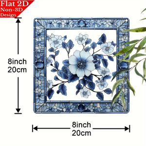 TEMU 2D 평면, 1개, 파란색과 흰색 도자기 꽃 걸이 2D 태양 잡아주는 장식품 8인치 X 8인치, 생생한 장식, 로맨틱한 장식, 독특한 선물 아이디어, 실내 및 실외 벽 예술 장식, 현관 장식, 침실 사무실 마당 홈 데코, 친구들에게 이상적인 선물 정원용 태양 잡아주는 장식품, 2D 평면