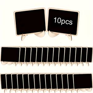 TEMU 10개 나무 칠판 스타일 조각상 장식 - 생일, 졸업, 크리스마스, 결혼식을 위한 휴일용 휴대용 스탠드 - 레스토랑, 카페, 홈 파티용 부드럽게 지울 수 있는 표면 - 실내/외부 홈 데코, 카페 사인 | 천연 목재 마감