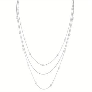 TEMU 여성을 위한 기하학적 레이어 스웨터 목걸이, 합금 상감 인조 진주 디자인 특징. 빈티지 스타일의 고급스러운 롱 액세서리는 일상복 및 파티에 완벽합니다.