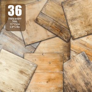 TEMU 빈티지 오래된 나무 무늬 데스크탑 스크랩북 종이, 핸드메이드 종이, 빈티지 다이어리 및 정크 다이어리에 적합한 재료용 종이, 핸드메이드 배경 카드 매트, 인사말 카드 제작 배경 장식 등 다양한 용도 사양: 5.9*5.9인치 36장