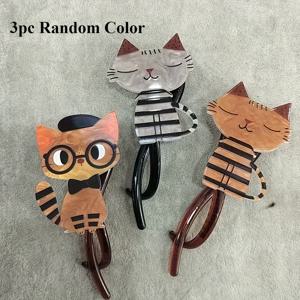 TEMU 3개 세트의 귀여운 만화 고양이 아크릴 머리핀 - 생생한 동물 디자인, 매력적인 꼬임 머리 장식, 여성에게 이상적 - 크리스마스, 새해, 발렌타인데이 선물로 좋습니다.|머리핀
