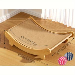 TEMU 2개 고양이 소파 + 주트 볼 콤보 세트 (애완동물용), 2-in-1 스크래칭 및 수면 침대 | 편안한 휴식을 위한 스마트 소재 + 내구성 좋은 스크래칭 포스트 조합 | 2025년 업그레이드된 넉넉한 린넨 홈 디자인 | 실내 발톱 관리를 위한 다기능 데일리 필수품