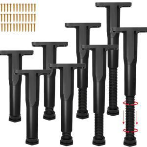 TEMU 8개 조절식 침대 받침 다리 세트 - 침대 프레임/스프링 매트리스/플랫폼/슬랫에 적합한 튼튼한 조절식 받침대, 견고한 교체 및 지지 시스템, 높이 조절 가능 (13cm~22cm)