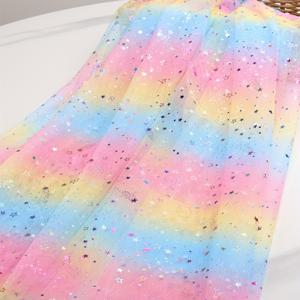 TEMU 1개, 무지개 컬러 튤 원단, 환상적인 컬러 스타 메쉬 원단, DIY 리본, 인형 장식, 파티 액세서리 원단, 생동감 넘치는 튤 원단, 내구성 있는 튤 원단, 무지개 원단