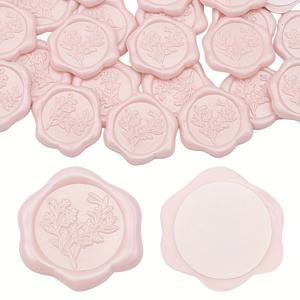 TEMU 블러쉬 핑크 왁스 씰 스티커 - 유칼립투스 테마 봉투 씰, 웨딩 초대장용, 25개 자체 접착 스티커, 초대장, 봉투, 선물 포장, 크리스마스 공예 및 스크랩북에 적합|실링왁스