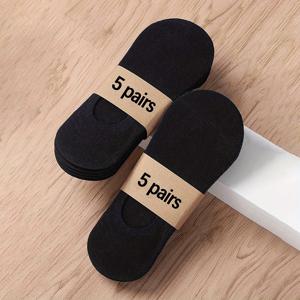 TEMU 남녀공용 울트라 씬 노쇼 라이너 양말 10켤레 - 통기성 좋고 편안한 나일론 혼방, 사계절용, 블랙 & 화이트, 운동용 및 데일리용 양말